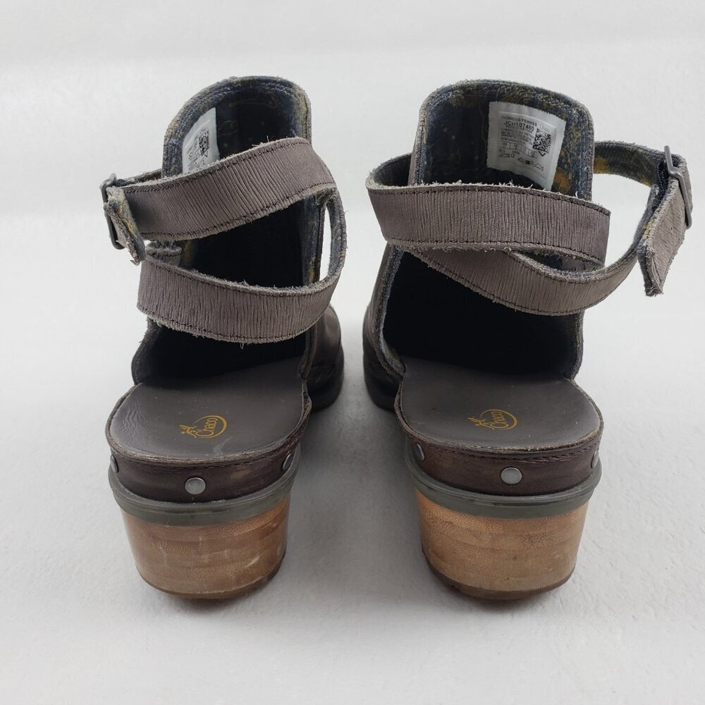 Chaco Cataluna Clog Womens 11 Nickel Gray Studded Leather Comfort Boho Bootie - Picture 11 of 16